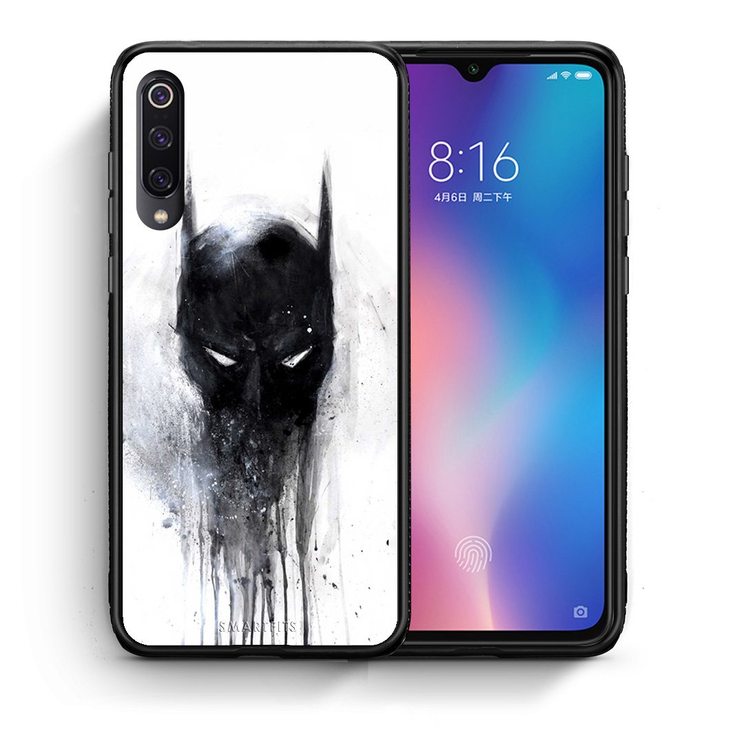 Θήκη Xiaomi Mi 9 Paint Bat Hero από τη Smartfits με σχέδιο στο πίσω μέρος και μαύρο περίβλημα | Xiaomi Mi 9 Paint Bat Hero case with colorful back and black bezels