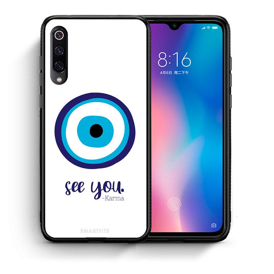 Θήκη Xiaomi Mi 9 Karma Says από τη Smartfits με σχέδιο στο πίσω μέρος και μαύρο περίβλημα | Xiaomi Mi 9 Karma Says case with colorful back and black bezels