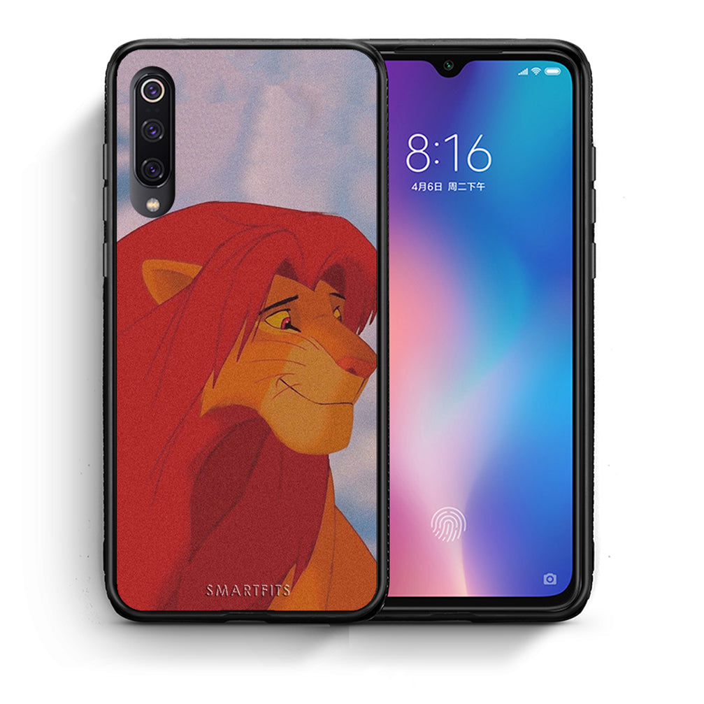 Θήκη Αγίου Βαλεντίνου Xiaomi Mi 9 Lion Love 1 από τη Smartfits με σχέδιο στο πίσω μέρος και μαύρο περίβλημα | Xiaomi Mi 9 Lion Love 1 case with colorful back and black bezels