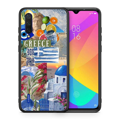 Θήκη Xiaomi Mi 9 Lite All Greek από τη Smartfits με σχέδιο στο πίσω μέρος και μαύρο περίβλημα | Xiaomi Mi 9 Lite All Greek case with colorful back and black bezels