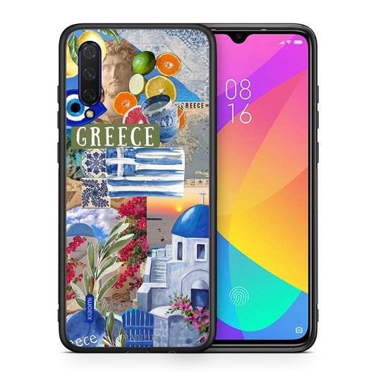 Θήκη Xiaomi Mi 9 Lite All Greek από τη Smartfits με σχέδιο στο πίσω μέρος και μαύρο περίβλημα | Xiaomi Mi 9 Lite All Greek case with colorful back and black bezels