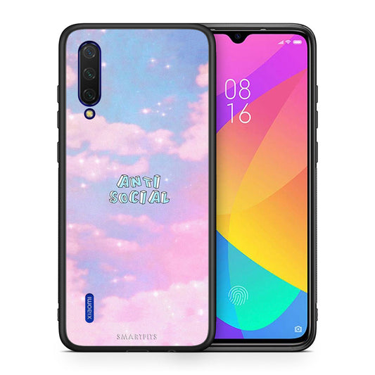 Θήκη Αγίου Βαλεντίνου Xiaomi Mi 9 Lite Anti Social από τη Smartfits με σχέδιο στο πίσω μέρος και μαύρο περίβλημα | Xiaomi Mi 9 Lite Anti Social case with colorful back and black bezels