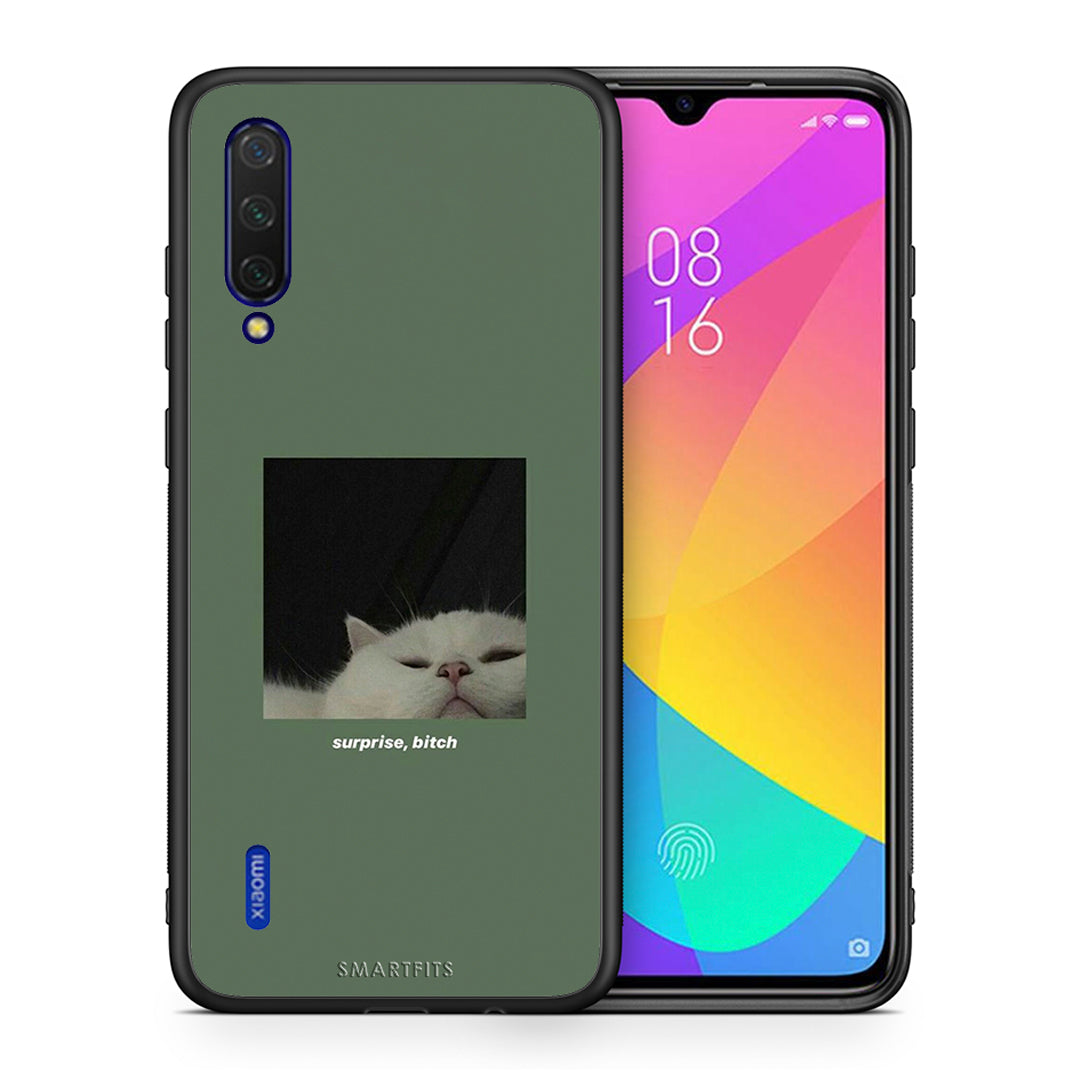 Θήκη Xiaomi Mi 9 Lite Bitch Surprise από τη Smartfits με σχέδιο στο πίσω μέρος και μαύρο περίβλημα | Xiaomi Mi 9 Lite Bitch Surprise case with colorful back and black bezels