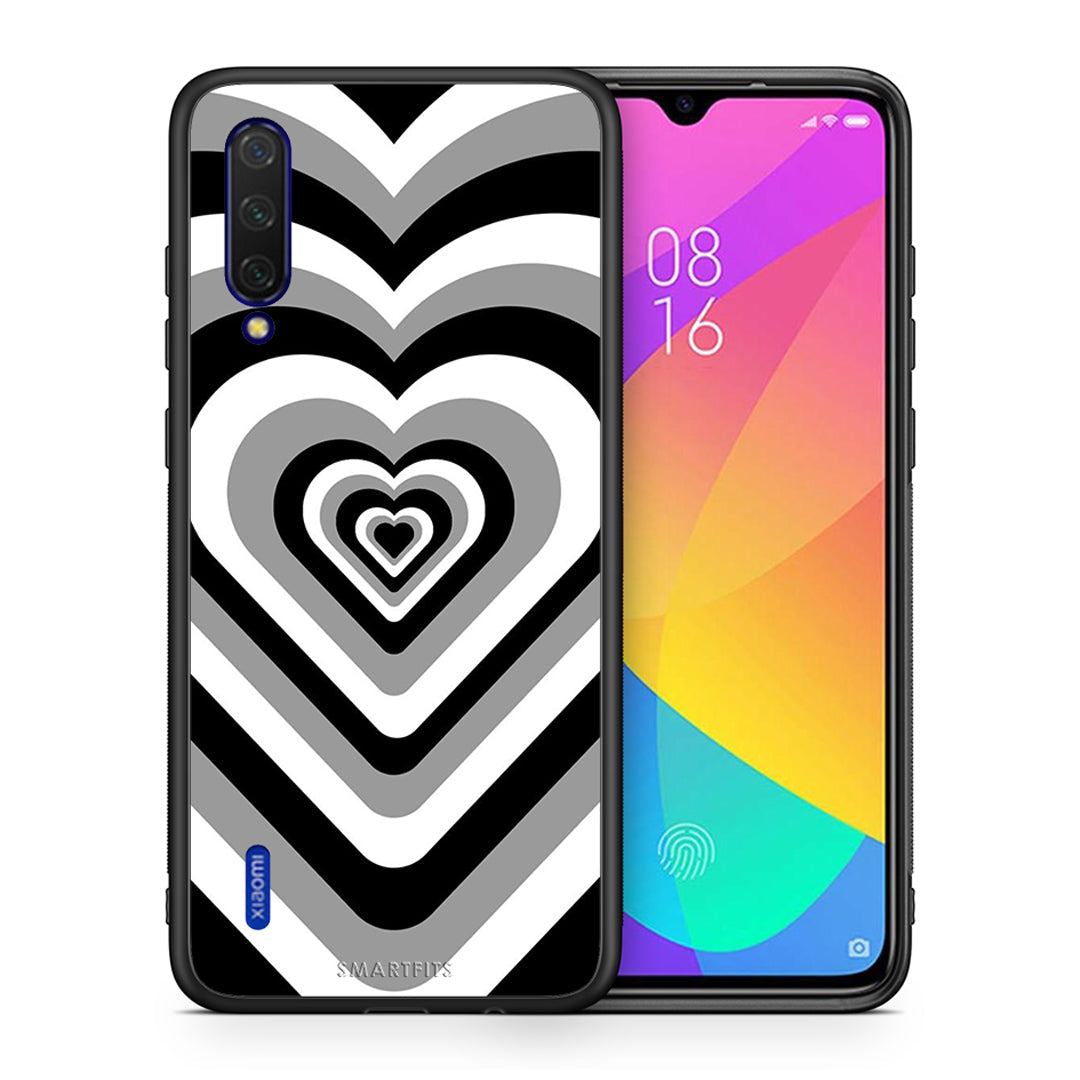 Θήκη Xiaomi Mi 9 Lite Black Hearts από τη Smartfits με σχέδιο στο πίσω μέρος και μαύρο περίβλημα | Xiaomi Mi 9 Lite Black Hearts case with colorful back and black bezels