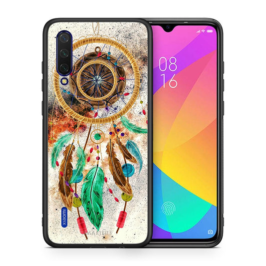 Θήκη Xiaomi Mi 9 Lite DreamCatcher Boho από τη Smartfits με σχέδιο στο πίσω μέρος και μαύρο περίβλημα | Xiaomi Mi 9 Lite DreamCatcher Boho case with colorful back and black bezels