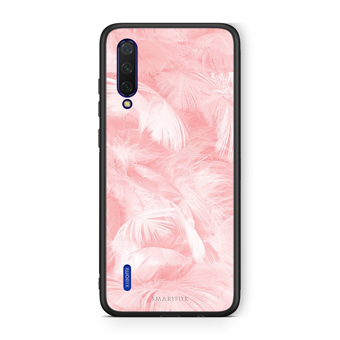 33 - Xiaomi Mi 9 Lite  Pink Feather Boho case, cover, bumper