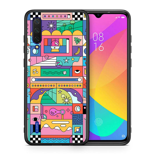 Θήκη Xiaomi Mi 9 Lite Bubbles Soap από τη Smartfits με σχέδιο στο πίσω μέρος και μαύρο περίβλημα | Xiaomi Mi 9 Lite Bubbles Soap case with colorful back and black bezels