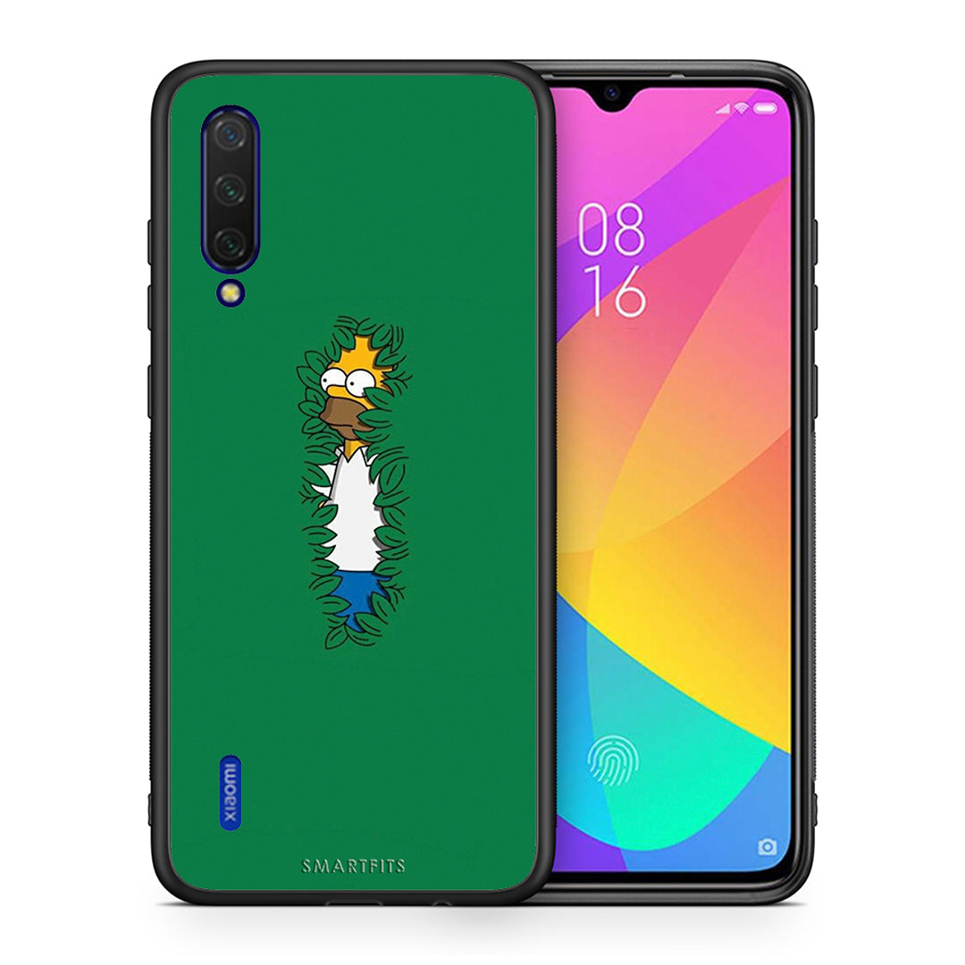 Θήκη Αγίου Βαλεντίνου Xiaomi Mi 9 Lite Bush Man από τη Smartfits με σχέδιο στο πίσω μέρος και μαύρο περίβλημα | Xiaomi Mi 9 Lite Bush Man case with colorful back and black bezels
