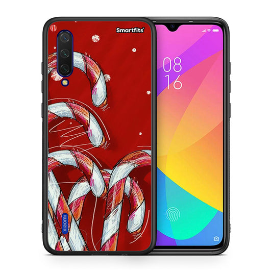Θήκη Xiaomi Mi 9 Lite Candy Cane από τη Smartfits με σχέδιο στο πίσω μέρος και μαύρο περίβλημα | Xiaomi Mi 9 Lite Candy Cane case with colorful back and black bezels