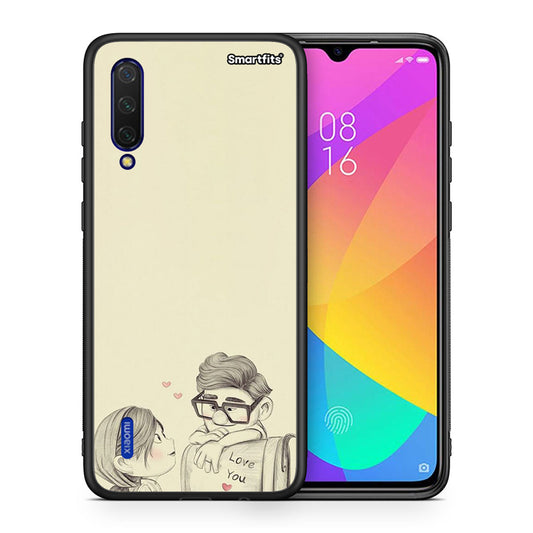 Θήκη Xiaomi Mi 9 Lite Carl And Ellie από τη Smartfits με σχέδιο στο πίσω μέρος και μαύρο περίβλημα | Xiaomi Mi 9 Lite Carl And Ellie case with colorful back and black bezels