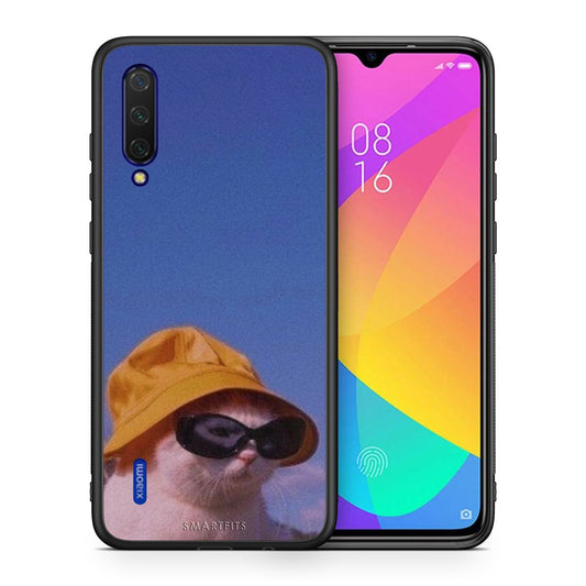 Θήκη Xiaomi Mi 9 Lite Cat Diva από τη Smartfits με σχέδιο στο πίσω μέρος και μαύρο περίβλημα | Xiaomi Mi 9 Lite Cat Diva case with colorful back and black bezels