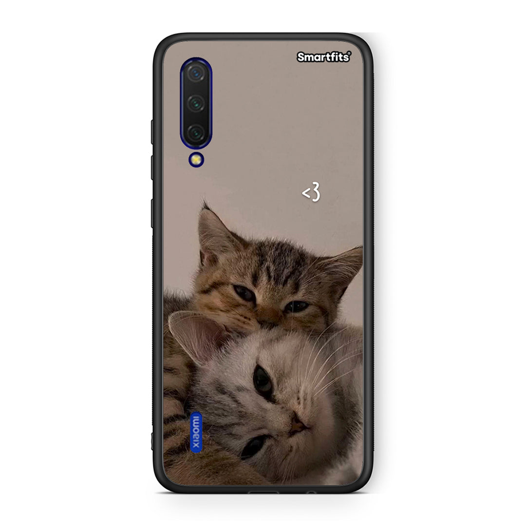 Xiaomi Mi 9 Lite Cats In Love Θήκη από τη Smartfits με σχέδιο στο πίσω μέρος και μαύρο περίβλημα | Smartphone case with colorful back and black bezels by Smartfits