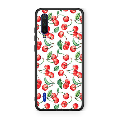 Xiaomi Mi 9 Lite Cherry Summer θήκη από τη Smartfits με σχέδιο στο πίσω μέρος και μαύρο περίβλημα | Smartphone case with colorful back and black bezels by Smartfits