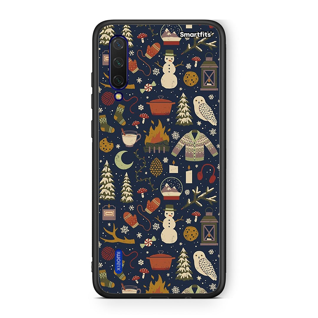 Xiaomi Mi 9 Lite Christmas Elements θήκη από τη Smartfits με σχέδιο στο πίσω μέρος και μαύρο περίβλημα | Smartphone case with colorful back and black bezels by Smartfits