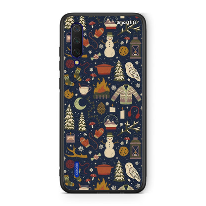 Xiaomi Mi 9 Lite Christmas Elements θήκη από τη Smartfits με σχέδιο στο πίσω μέρος και μαύρο περίβλημα | Smartphone case with colorful back and black bezels by Smartfits