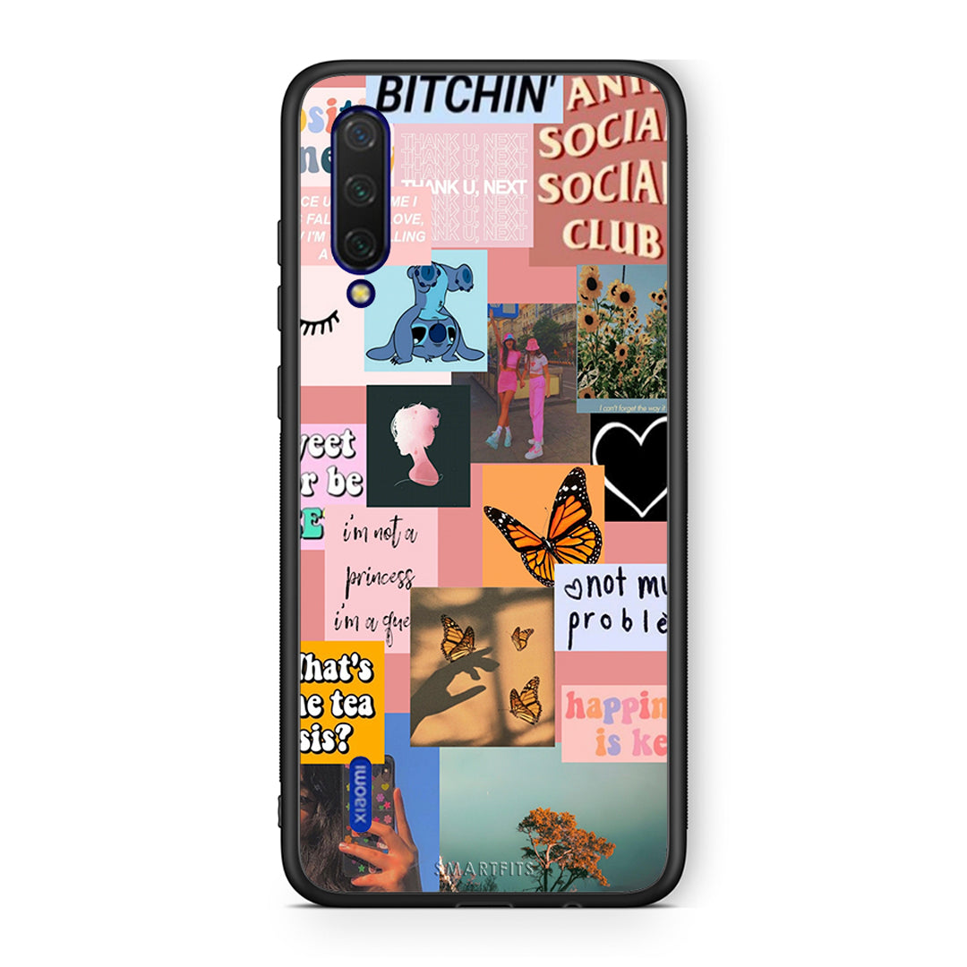 Xiaomi Mi 9 Lite Collage Bitchin Θήκη Αγίου Βαλεντίνου από τη Smartfits με σχέδιο στο πίσω μέρος και μαύρο περίβλημα | Smartphone case with colorful back and black bezels by Smartfits