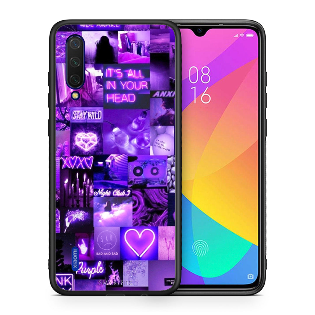Θήκη Αγίου Βαλεντίνου Xiaomi Mi 9 Lite Collage Stay Wild από τη Smartfits με σχέδιο στο πίσω μέρος και μαύρο περίβλημα | Xiaomi Mi 9 Lite Collage Stay Wild case with colorful back and black bezels