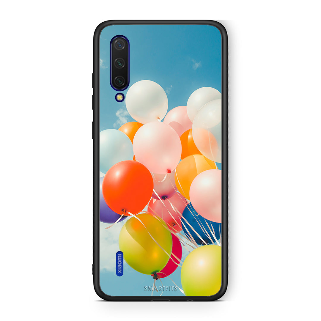 Xiaomi Mi 9 Lite Colorful Balloons θήκη από τη Smartfits με σχέδιο στο πίσω μέρος και μαύρο περίβλημα | Smartphone case with colorful back and black bezels by Smartfits