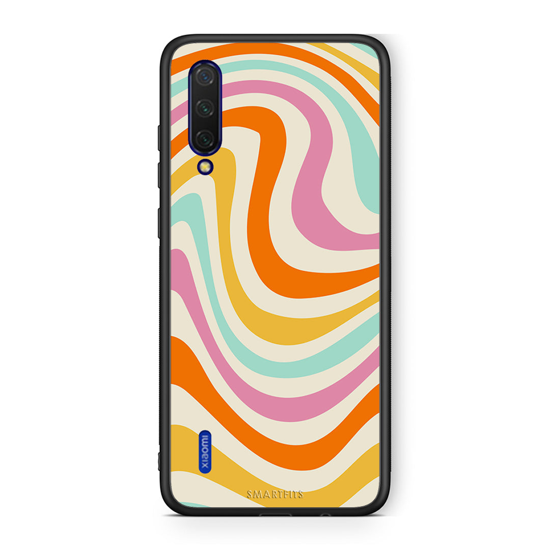 Xiaomi Mi 9 Lite Colourful Waves θήκη από τη Smartfits με σχέδιο στο πίσω μέρος και μαύρο περίβλημα | Smartphone case with colorful back and black bezels by Smartfits