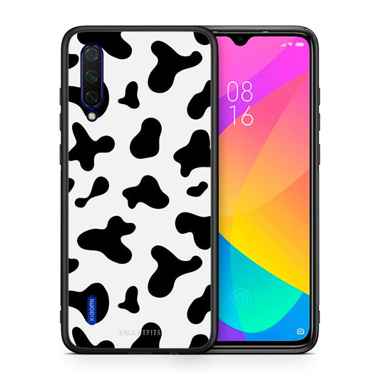 Θήκη Xiaomi Mi 9 Lite Cow Print από τη Smartfits με σχέδιο στο πίσω μέρος και μαύρο περίβλημα | Xiaomi Mi 9 Lite Cow Print case with colorful back and black bezels
