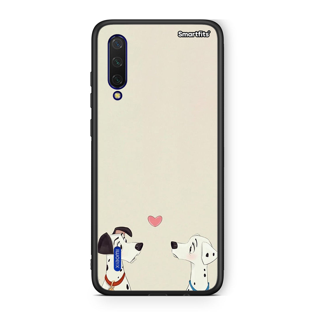 Xiaomi Mi 9 Lite Dalmatians Love θήκη από τη Smartfits με σχέδιο στο πίσω μέρος και μαύρο περίβλημα | Smartphone case with colorful back and black bezels by Smartfits