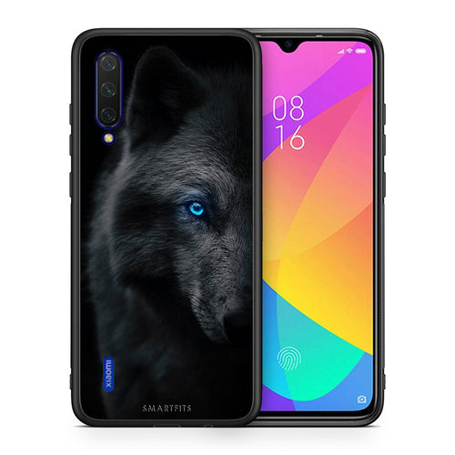 Θήκη Xiaomi Mi 9 Lite Dark Wolf από τη Smartfits με σχέδιο στο πίσω μέρος και μαύρο περίβλημα | Xiaomi Mi 9 Lite Dark Wolf case with colorful back and black bezels