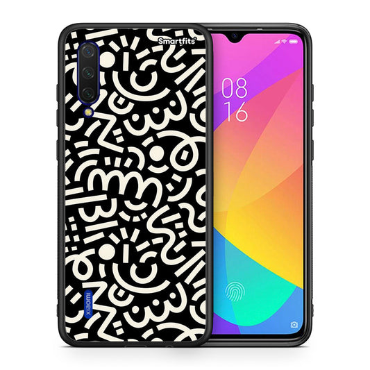 Θήκη Xiaomi Mi 9 Lite Doodle Art από τη Smartfits με σχέδιο στο πίσω μέρος και μαύρο περίβλημα | Xiaomi Mi 9 Lite Doodle Art case with colorful back and black bezels