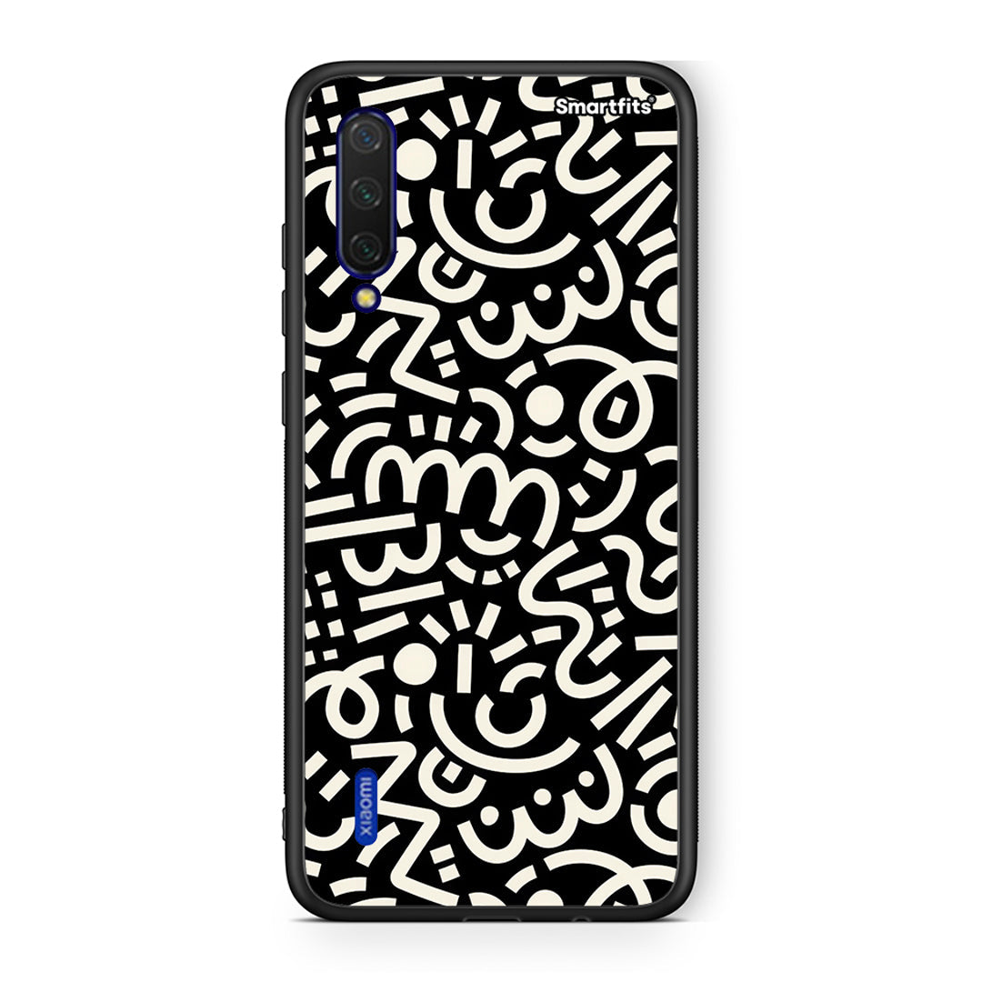 Xiaomi Mi 9 Lite Doodle Art Θήκη από τη Smartfits με σχέδιο στο πίσω μέρος και μαύρο περίβλημα | Smartphone case with colorful back and black bezels by Smartfits