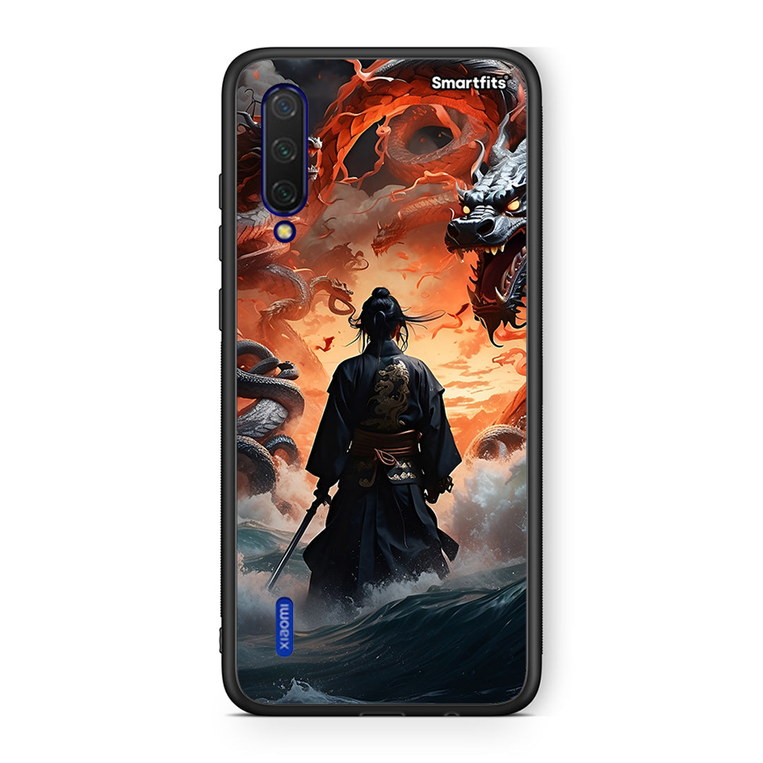 Xiaomi Mi 9 Lite Dragons Fight θήκη από τη Smartfits με σχέδιο στο πίσω μέρος και μαύρο περίβλημα | Smartphone case with colorful back and black bezels by Smartfits
