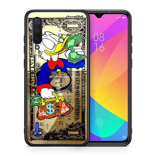 Θήκη Xiaomi Mi 9 Lite Duck Money από τη Smartfits με σχέδιο στο πίσω μέρος και μαύρο περίβλημα | Xiaomi Mi 9 Lite Duck Money case with colorful back and black bezels