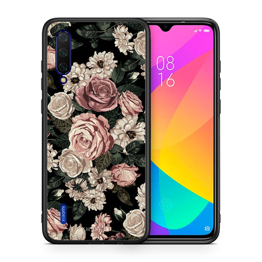 Θήκη Xiaomi Mi 9 Lite Wild Roses Flower από τη Smartfits με σχέδιο στο πίσω μέρος και μαύρο περίβλημα | Xiaomi Mi 9 Lite Wild Roses Flower case with colorful back and black bezels