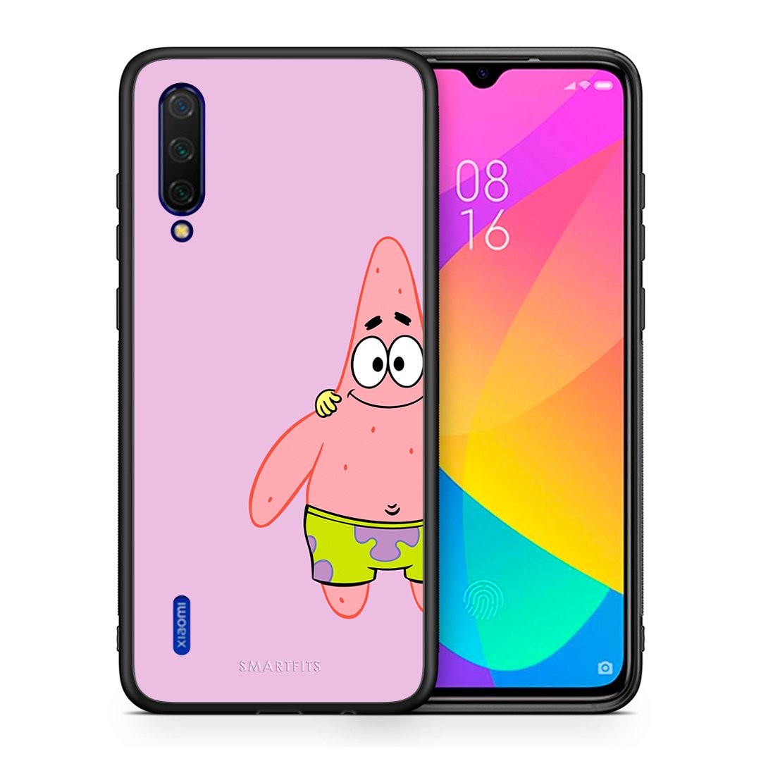 Θήκη Xiaomi Mi 9 Lite  Friends Patrick από τη Smartfits με σχέδιο στο πίσω μέρος και μαύρο περίβλημα | Xiaomi Mi 9 Lite  Friends Patrick case with colorful back and black bezels