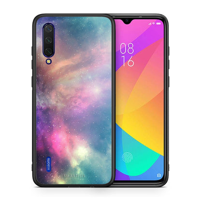 Θήκη Xiaomi Mi 9 Lite Rainbow Galaxy από τη Smartfits με σχέδιο στο πίσω μέρος και μαύρο περίβλημα | Xiaomi Mi 9 Lite Rainbow Galaxy case with colorful back and black bezels