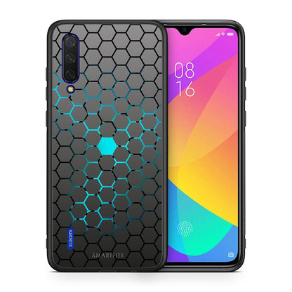 Θήκη Xiaomi Mi 9 Lite Hexagonal Geometric από τη Smartfits με σχέδιο στο πίσω μέρος και μαύρο περίβλημα | Xiaomi Mi 9 Lite Hexagonal Geometric case with colorful back and black bezels