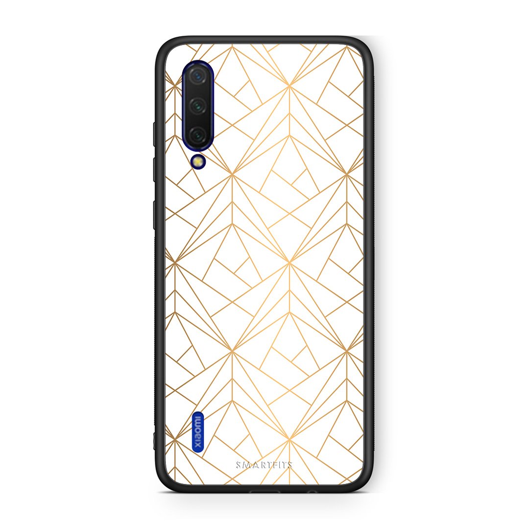 111 - Xiaomi Mi 9 Lite  Luxury White Geometric case, cover, bumper