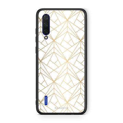 111 - Xiaomi Mi 9 Lite  Luxury White Geometric case, cover, bumper