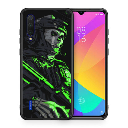 Θήκη Αγίου Βαλεντίνου Xiaomi Mi 9 Lite Green Soldier από τη Smartfits με σχέδιο στο πίσω μέρος και μαύρο περίβλημα | Xiaomi Mi 9 Lite Green Soldier case with colorful back and black bezels