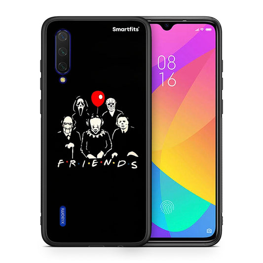 Θήκη Xiaomi Mi 9 Lite Halloween Friends από τη Smartfits με σχέδιο στο πίσω μέρος και μαύρο περίβλημα | Xiaomi Mi 9 Lite Halloween Friends case with colorful back and black bezels