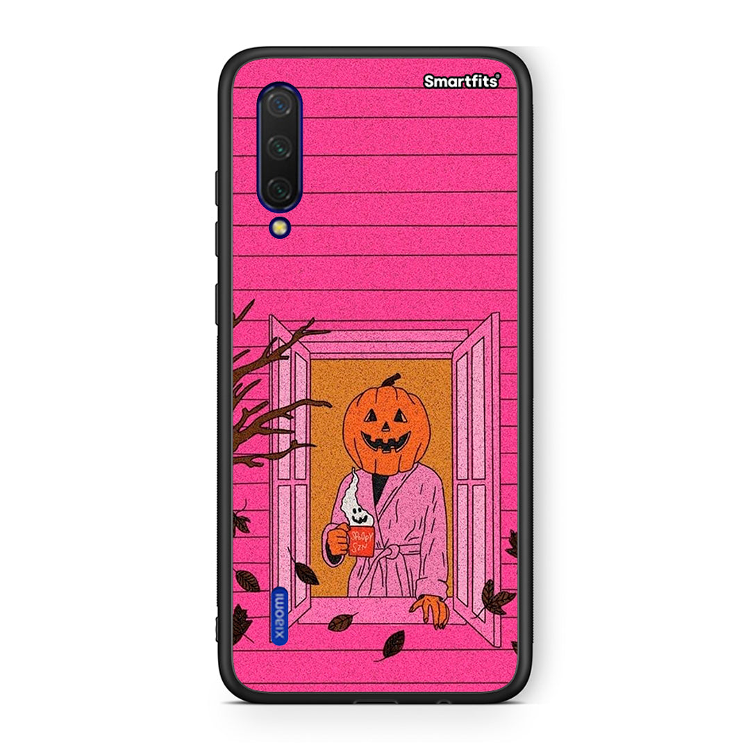 Xiaomi Mi 9 Lite Halloween Pumpkin Lady Θήκη από τη Smartfits με σχέδιο στο πίσω μέρος και μαύρο περίβλημα | Smartphone case with colorful back and black bezels by Smartfits
