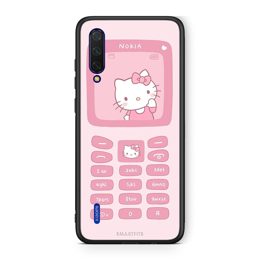 Xiaomi Mi 9 Lite Hello Kitten Θήκη Αγίου Βαλεντίνου από τη Smartfits με σχέδιο στο πίσω μέρος και μαύρο περίβλημα | Smartphone case with colorful back and black bezels by Smartfits