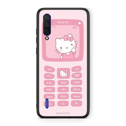 Xiaomi Mi 9 Lite Hello Kitten Θήκη Αγίου Βαλεντίνου από τη Smartfits με σχέδιο στο πίσω μέρος και μαύρο περίβλημα | Smartphone case with colorful back and black bezels by Smartfits
