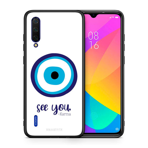Θήκη Xiaomi Mi 9 Lite Karma Says από τη Smartfits με σχέδιο στο πίσω μέρος και μαύρο περίβλημα | Xiaomi Mi 9 Lite Karma Says case with colorful back and black bezels