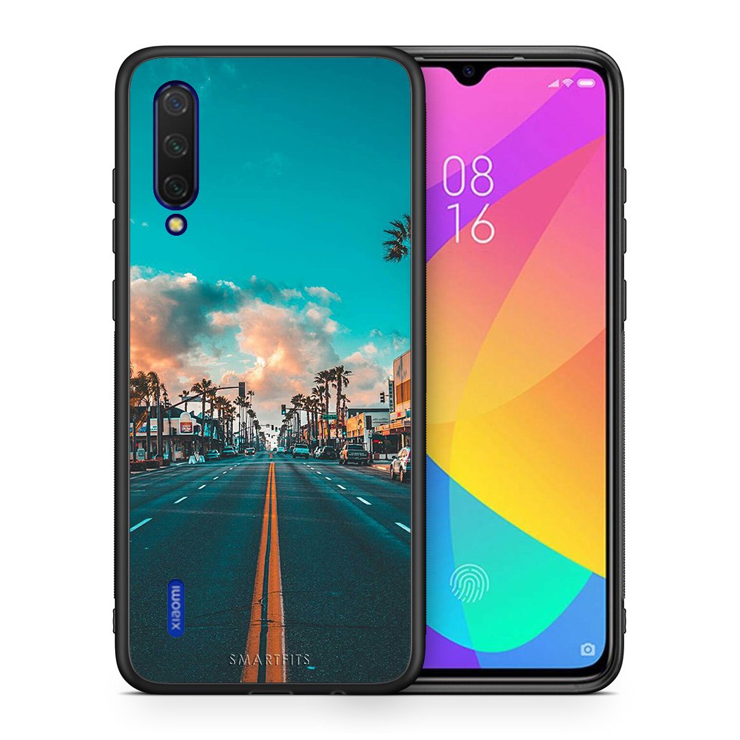 Θήκη Xiaomi Mi 9 Lite City Landscape από τη Smartfits με σχέδιο στο πίσω μέρος και μαύρο περίβλημα | Xiaomi Mi 9 Lite City Landscape case with colorful back and black bezels