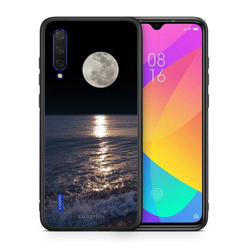 Θήκη Xiaomi Mi 9 Lite Moon Landscape από τη Smartfits με σχέδιο στο πίσω μέρος και μαύρο περίβλημα | Xiaomi Mi 9 Lite Moon Landscape case with colorful back and black bezels