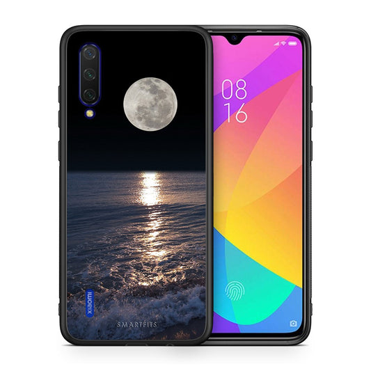 Θήκη Xiaomi Mi 9 Lite Moon Landscape από τη Smartfits με σχέδιο στο πίσω μέρος και μαύρο περίβλημα | Xiaomi Mi 9 Lite Moon Landscape case with colorful back and black bezels