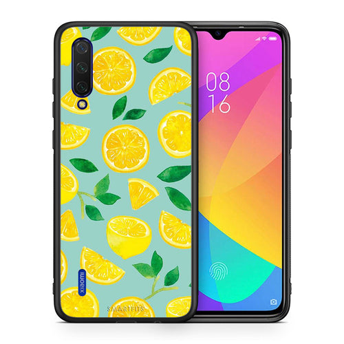 Θήκη Xiaomi Mi 9 Lite Lemons από τη Smartfits με σχέδιο στο πίσω μέρος και μαύρο περίβλημα | Xiaomi Mi 9 Lite Lemons case with colorful back and black bezels