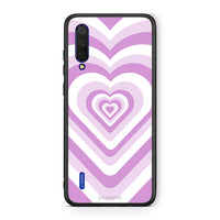 Thumbnail for Xiaomi Mi 9 Lite Lilac Hearts θήκη από τη Smartfits με σχέδιο στο πίσω μέρος και μαύρο περίβλημα | Smartphone case with colorful back and black bezels by Smartfits