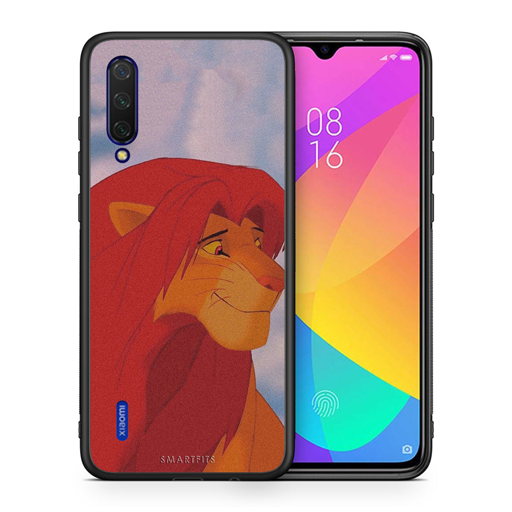 Θήκη Αγίου Βαλεντίνου Xiaomi Mi 9 Lite Lion Love 1 από τη Smartfits με σχέδιο στο πίσω μέρος και μαύρο περίβλημα | Xiaomi Mi 9 Lite Lion Love 1 case with colorful back and black bezels