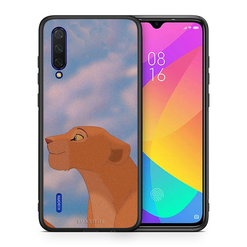 Θήκη Αγίου Βαλεντίνου Xiaomi Mi 9 Lite Lion Love 2 από τη Smartfits με σχέδιο στο πίσω μέρος και μαύρο περίβλημα | Xiaomi Mi 9 Lite Lion Love 2 case with colorful back and black bezels