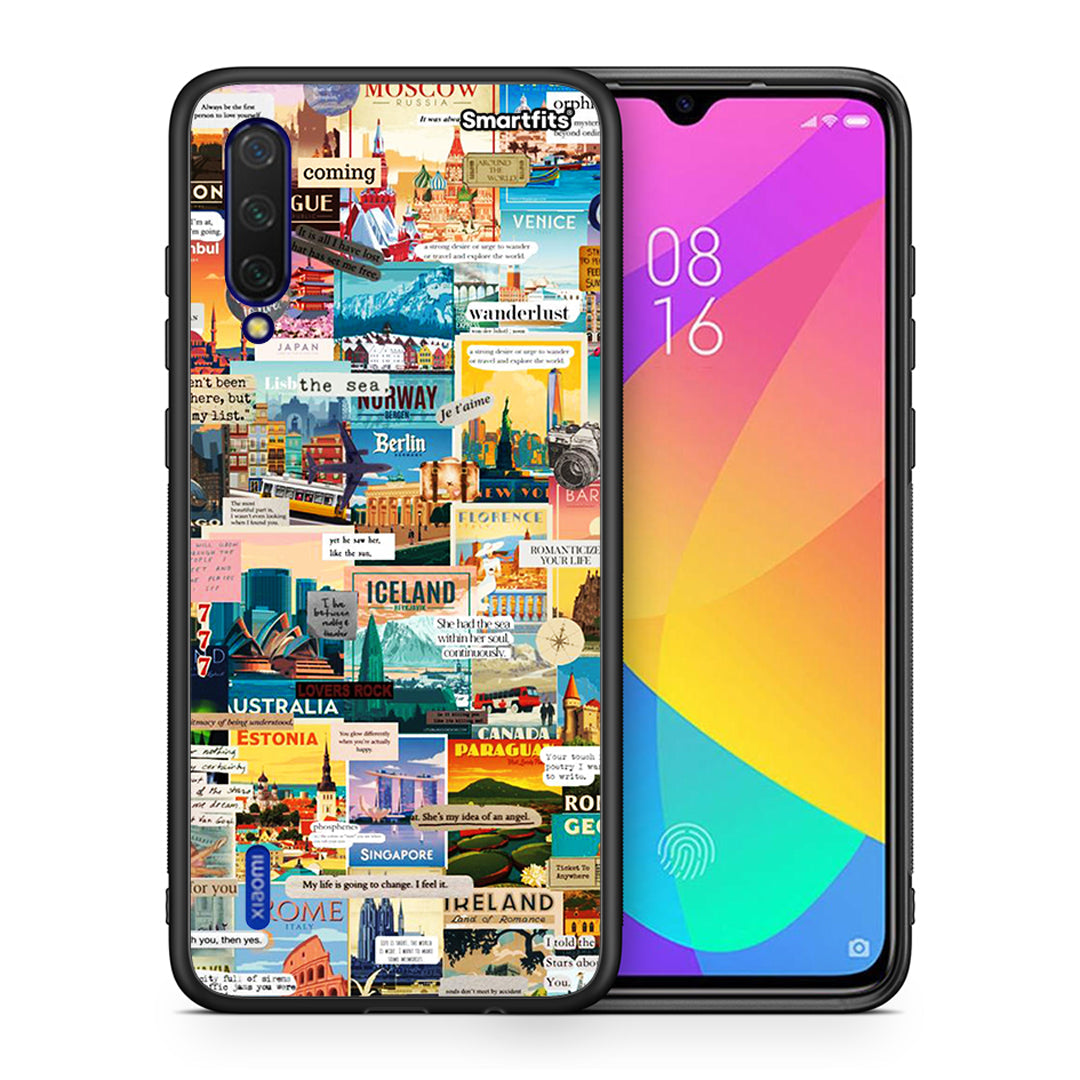 Θήκη Xiaomi Mi 9 Lite Live To Travel από τη Smartfits με σχέδιο στο πίσω μέρος και μαύρο περίβλημα | Xiaomi Mi 9 Lite Live To Travel case with colorful back and black bezels